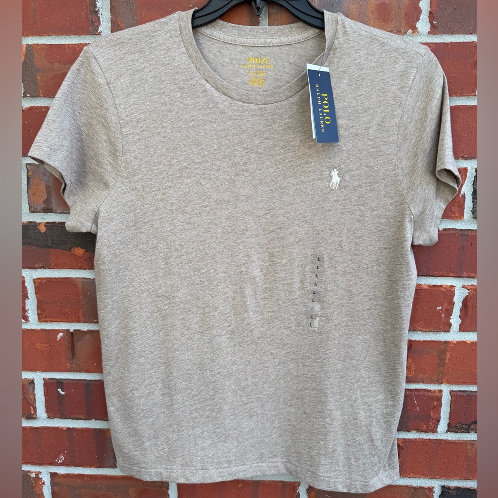 NWT Polo Ralph Lauren Men's Large Beige Heather Short Sleeve T-Shirt w/ Pony T8
